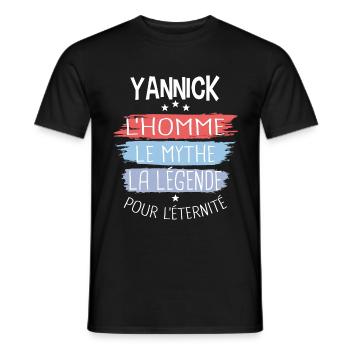 Yannick l'homme le mythe la légende - T-shirt homme - noir - Devant - AI Model Male 178 light (178cm)