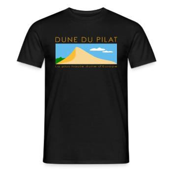 Dune du Pilat, France - T-shirt homme - noir - Devant - AI Model Male 178 light (178cm)