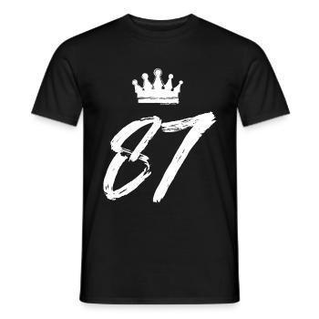 87 Zahl Krone - Männer T-Shirt - Schwarz - Vorne - AI Model Male 178 light (178cm)