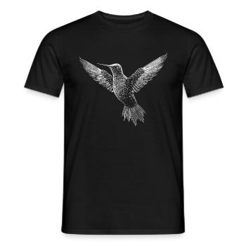 Colibri, oiseau mignon en code ASCII - T-shirt homme - noir - Devant - AI Model Male 178 light (178cm)