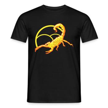 Giftiger gelber Skorpion droht mit seinem Stachel - Männer T-Shirt - Schwarz - Vorne - AI Model Male 178 light (178cm)
