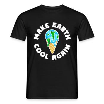 Schmelzende Erde Eiscreme Make Earth Cool Again - Männer T-Shirt - Schwarz - Vorne - AI Model Male 178 light (178cm)