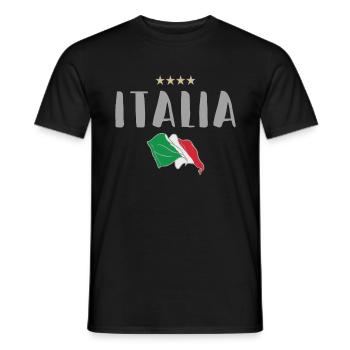 Drapeau du maillot des fans de football de l’Italie - T-shirt homme - noir - Devant - AI Model Male 178 light (178cm)