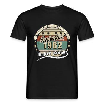 September 1962 Legend Men Women 60 Birthday - Men's T-Shirt - black - Front - AI Model Male 178 light (178cm)