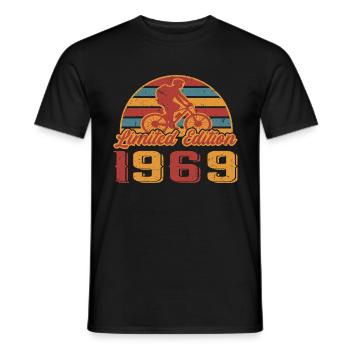 Bicycle Cyclist Bike Birthday Year of construction 1969 - Men's T-Shirt - black - Front - AI Model Male 178 light (178cm)