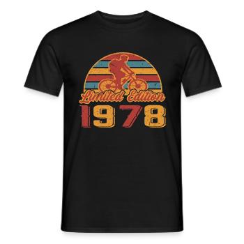Bicycle Bike Cyclist Birthday Built in 1978 - Men's T-Shirt - black - Front - AI Model Male 178 light (178cm)