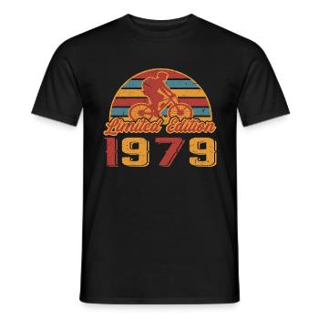 Fahrrad Mountainbike Fahrradfahrer Geburtstag 1979 - Männer T-Shirt - Schwarz - Vorne - AI Model Male 178 light (178cm)