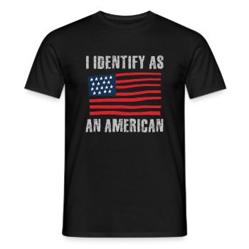 Je m’identifie comme un Américain - T-shirt homme - noir - Devant - AI Model Male 178 light (178cm)