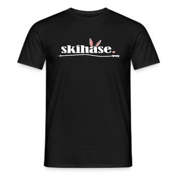 skifahrer ski-alpin skihase im pulverschnee - Männer T-Shirt - Schwarz - Vorne - AI Model Male 178 light (178cm)