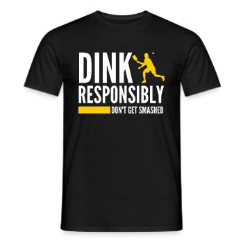 Dink Responsibly Don't Get Smashed - Men's T-Shirt - black - Front - AI Model Male 178 light (178cm)