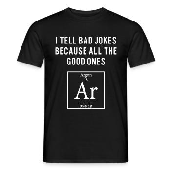 Ich teel schlechte Witze lustiger Spruch für Papa Witz - Männer T-Shirt - Schwarz - Vorne - AI Model Male 178 light (178cm)
