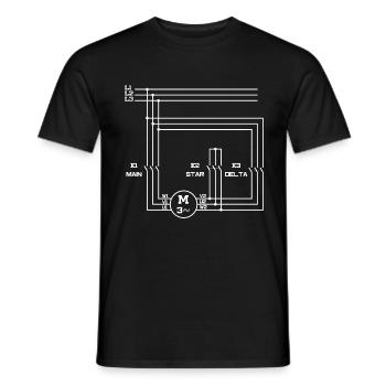 Electrical engineering Engine Motor Stern Triangle - Men's T-Shirt - black - Front - AI Model Male 178 light (178cm)