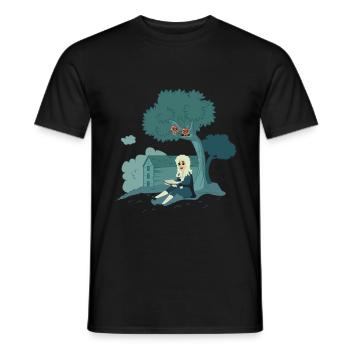 Un physicien et des pommes - T-shirt homme - noir - Devant - AI Model Male 178 light (178cm)