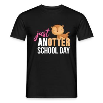 Otter Shirt Lake Animal School Student Gift - Men's T-Shirt - black - Front - AI Model Male 178 light (178cm)
