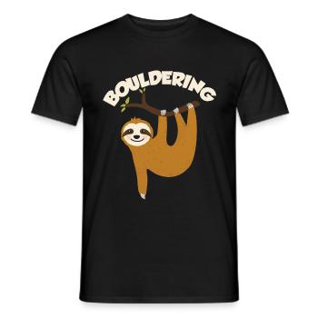Bouldering Shirt Boulderer Sloth Gift - Men's T-Shirt - black - Front - AI Model Male 178 light (178cm)