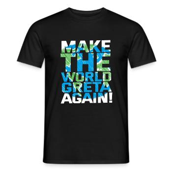 Make the World Greta again! - T-shirt homme - noir - Devant - AI Model Male 178 light (178cm)