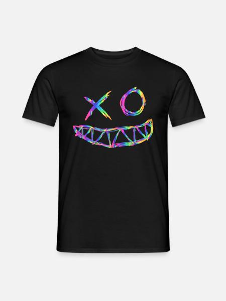 Raveface rainbow EDM Trance Tekk Festival 2019 Tee - Männer T-Shirt - Schwarz