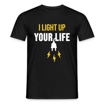 Elektriker Elektrotechnik Glühbirne Geschenk - Männer T-Shirt - Schwarz - Vorne - AI Model Male 178 light (178cm)