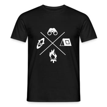 Pfadfinder Camping Zelten Kanu fahren Geschenk - Männer T-Shirt - Schwarz - Vorne - AI Model Male 178 light (178cm)