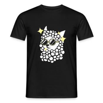Alpaga avec lunettes de soleil - T-shirt homme - noir - Devant - AI Model Male 178 light (178cm)