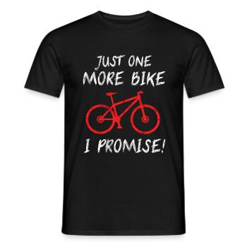 Mountainbike Downhill Only one more bike present - Men's T-Shirt - black - Front - AI Model Male 178 light (178cm)