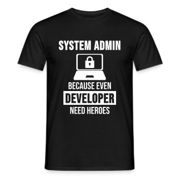 System Admin Administrator Entwickler Geschenk - Männer T-Shirt - Schwarz - Vorne - AI Model Male 178 light (178cm)