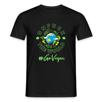 Vegan Earth Planet Environment Changement climatique - T-shirt homme - noir - Devant - AI Model Male 178 light (178cm)