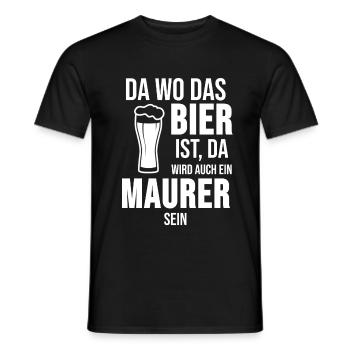 Maurer Mauer Beer Craftsman Drink Gift - Men's T-Shirt - black - Front - AI Model Male 178 light (178cm)