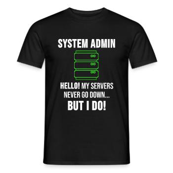 System Admin Administrator Server Gift - Men's T-Shirt - black - Front - AI Model Male 178 light (178cm)