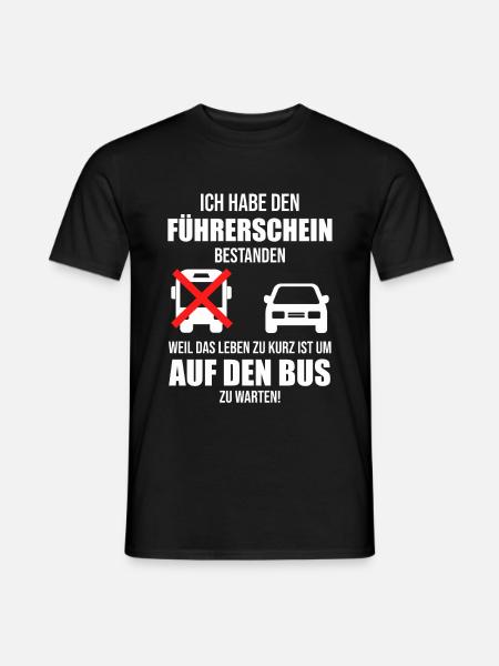 Führerschein Bestanden Fahrschule Lustig Geschenk - Männer T-Shirt - Schwarz