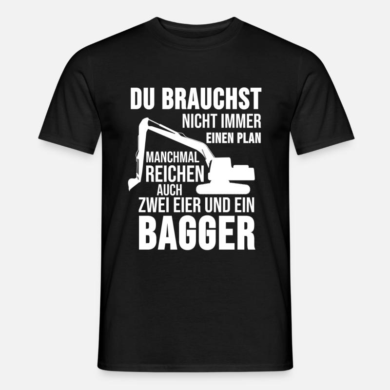 Bagger Baggerfahrer Baustelle Cooles Geschenk - Männer T-Shirt - Schwarz
