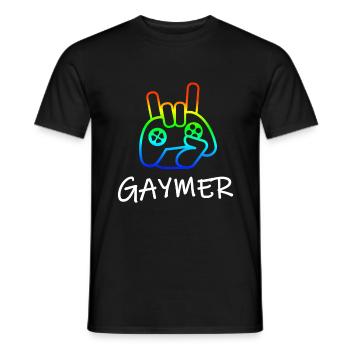 Gamer Gay Pride LGBT Gaming Sweet Gift - T-shirt homme - noir - Devant - AI Model Male 178 light (178cm)