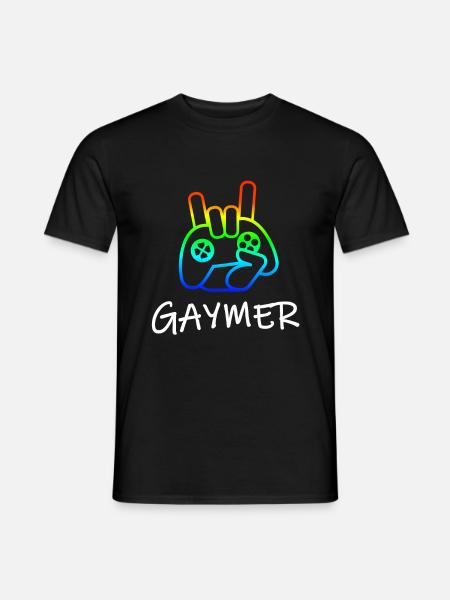 Gamer Schwul Gay Pride LGBT Gaming Süßes Geschenk - Männer T-Shirt - Schwarz