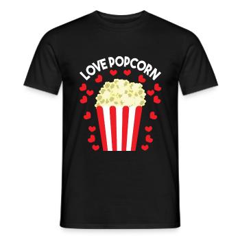 Love PopCorn - T-shirt homme - noir - Devant - AI Model Male 178 light (178cm)