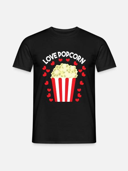 Love PopCorn - Männer T-Shirt - Schwarz