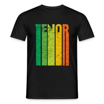 Saxophone Tenor Retro Vintage T Shirt - Men's T-Shirt - black - Front - AI Model Male 178 light (178cm)