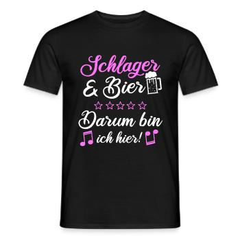 Schlager Schlagermusik Schlagerfan Witzig Geschenk - Men's T-Shirt - black - Front - AI Model Male 178 light (178cm)