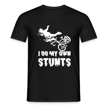 I Do My Own Stunts BMX Mountain Bike T Shirt - Men's T-Shirt - black - Front - AI Model Male 178 light (178cm)