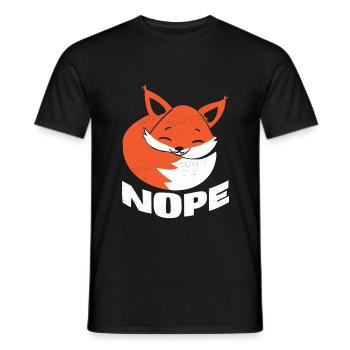 Nope Lazy Fox Lazy Fox T Shirt Gift - Men's T-Shirt - black - Front - AI Model Male 178 light (178cm)