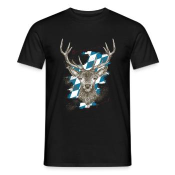 - Bavarian Original Hirsch Bayern - Men's T-Shirt - black - Front - AI Model Male 178 light (178cm)