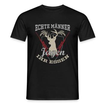 Jäger Jagd Essen Jagen Spruch Jagdbekleidung - Männer T-Shirt - Schwarz - Vorne - AI Model Male 178 light (178cm)