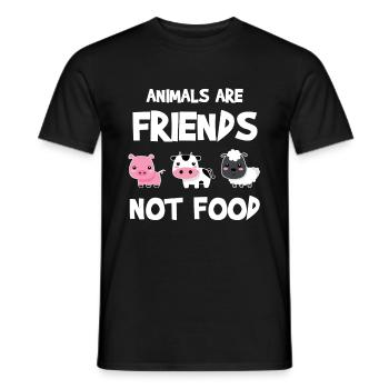 Animals Are Friends Not Food Veganer Geschenk - Männer T-Shirt - Schwarz - Vorne - AI Model Male 178 light (178cm)