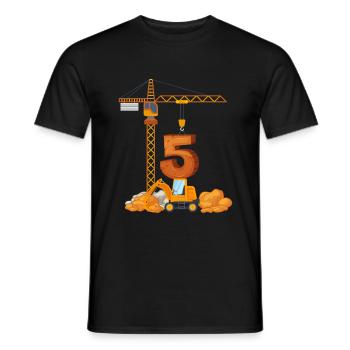 Cadeau d'anniversaire pelle 5 ans chantier de construction - T-shirt homme - noir - Devant - AI Model Male 178 light (178cm)