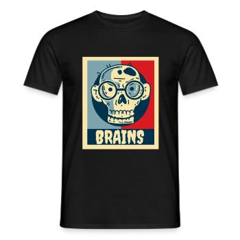 Costume d'Halloween effrayant de cerveau de zombie - T-shirt homme - noir - Devant - AI Model Male 178 light (178cm)