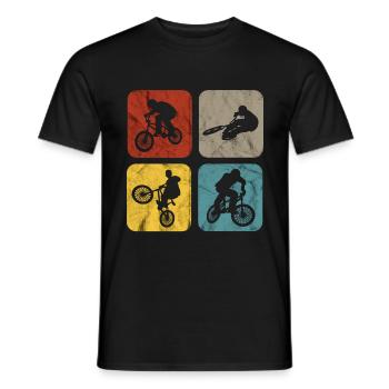 BMX Sayings Biker Biker Retro Stunt Gift - Men's T-Shirt - black - Front - AI Model Male 178 light (178cm)