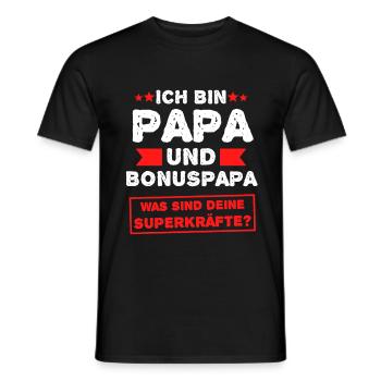 Bonus Papa Stiefvater Bonusvater Vater Geschenk - Männer T-Shirt - Schwarz - Vorne - AI Model Male 178 light (178cm)