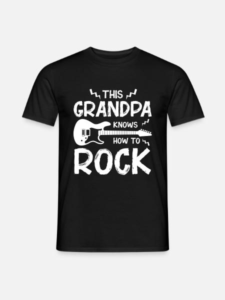Opa gitaar spelen muziek gitarist - Heren T-shirt - zwart