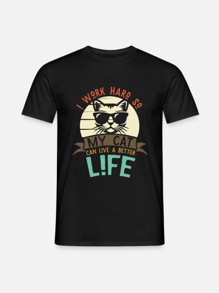 Cool cat pet - Men's T-Shirt - black