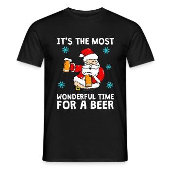 Bière Père Noël Noël - T-shirt homme - noir - Devant - AI Model Male 178 light (178cm)