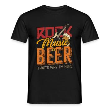 Rock Musik und Bier - Männer T-Shirt - Schwarz - Vorne - AI Model Male 178 light (178cm)